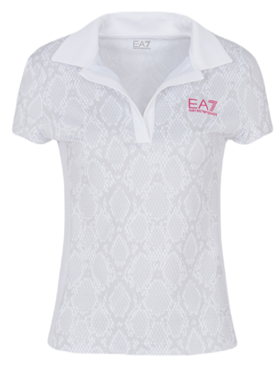 Женское поло EA7 Woman Jersey Polo Shirt - white python