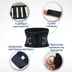 Согревающий турмалиновый пояс с тремя съемными вставками