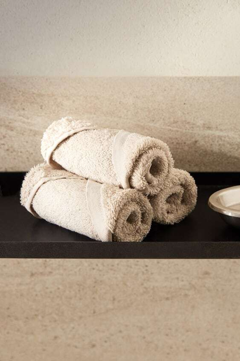 ZARA HOME ХЛОПКОВОЕ ПОЛОТЕНЦЕ (НАБОР ИЗ 3 ШТУК), ПЕСОЧНЫЙ