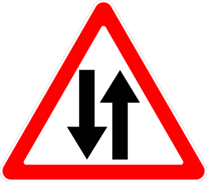 Знак Двустороннее движение 1.21