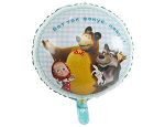 Шар (18"/46 см) Круг, РУС Маша и Медведь Ромашки