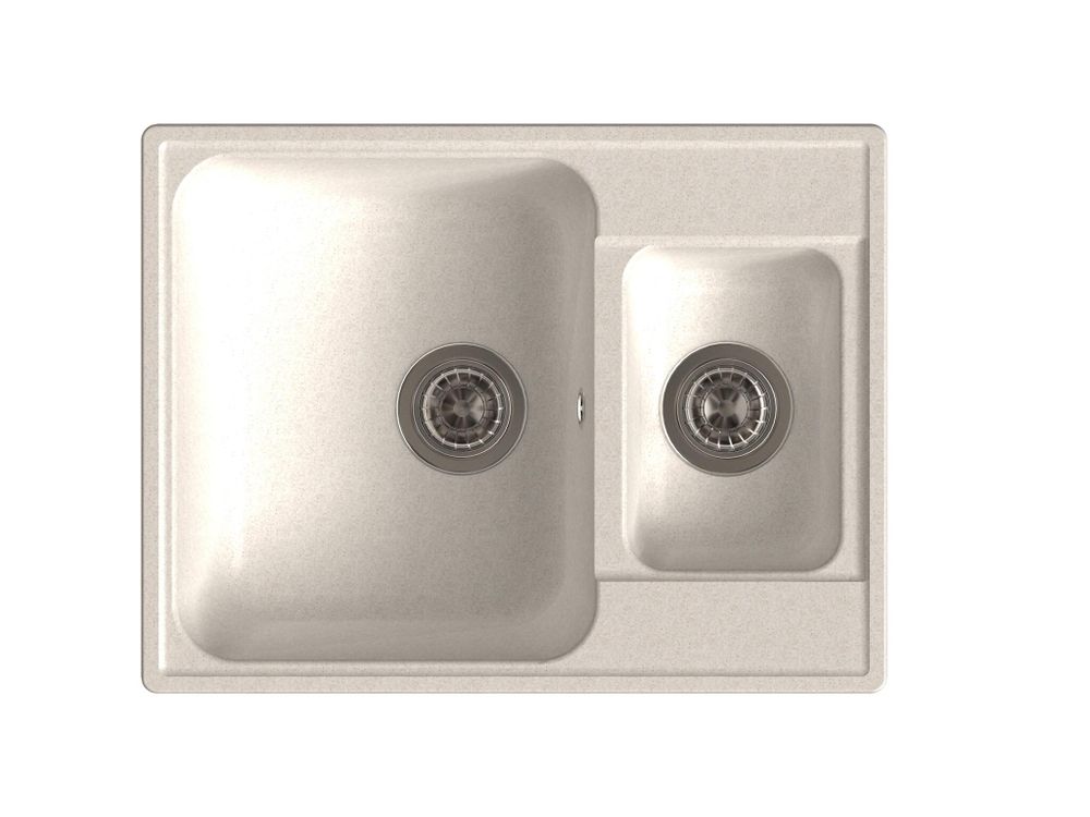 GranFest QUARZ (ECO-09) Мойка  1.5-чаш. 620*480  (белый) арт.GF-Z--