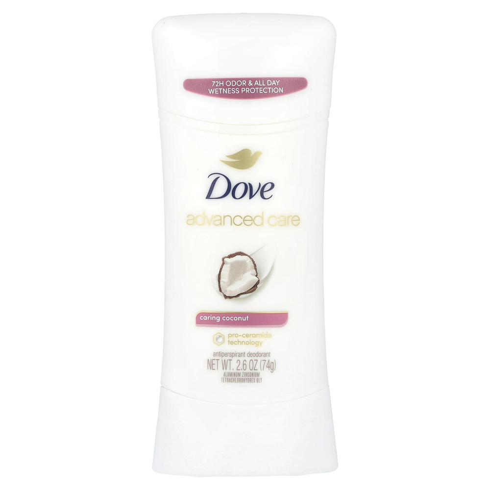 Dove, Дезодорант-антиперспирант Advanced Care, аромат «Кокос», 74 г