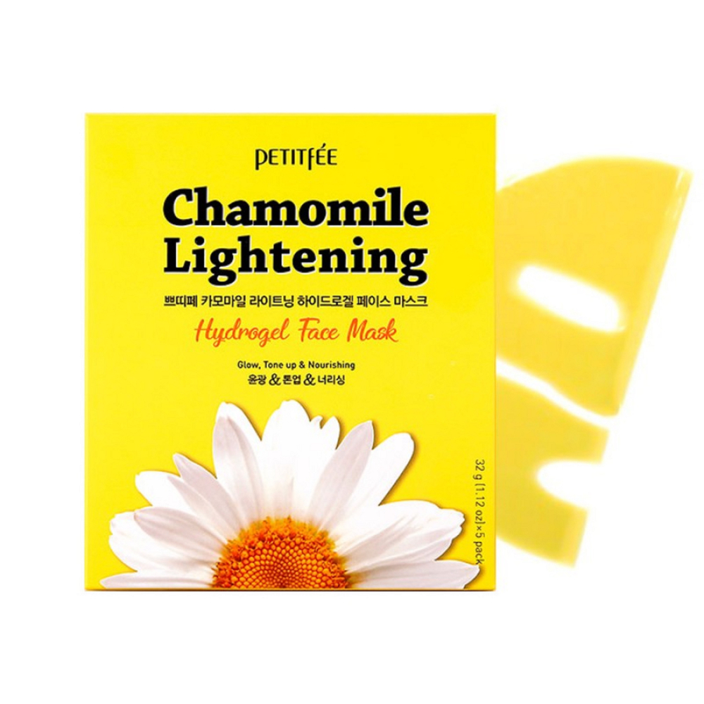 Petitfee Chamomile Lightening Hydrogel Mask успокаивающая гидрогелевая маска с экстрактом ромашки