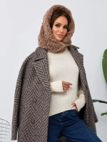 Капор зимний вязаный капюшон на флисе