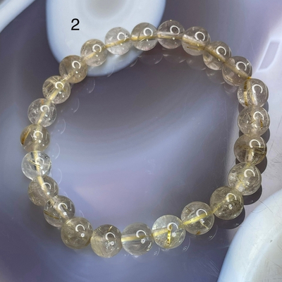 54280  Рутиловый кварц Браслет 8мм (Заряжено на Удачу)