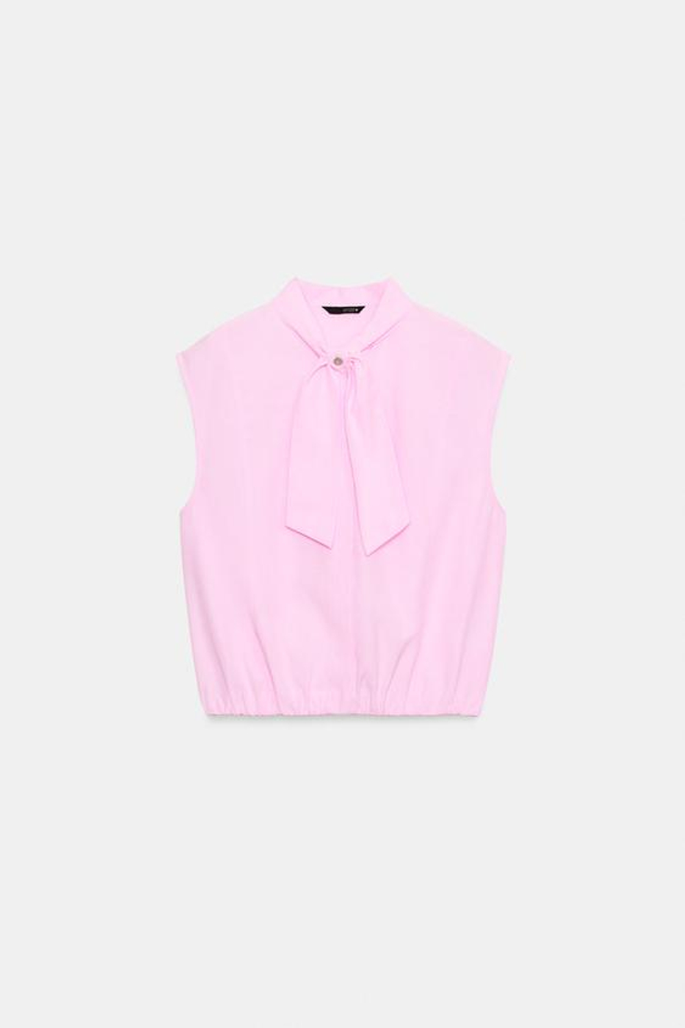 ZARA БЛУЗА С БАНТОМ БЕЗ РУКАВОВ, РОЗОВЫЙ