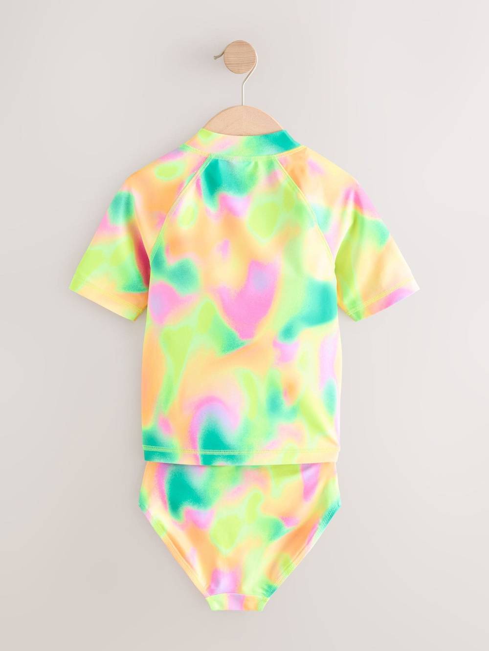 Купальник раздельный и резинка для волос в комплекте для девочки Next AB7-006, Салатовый, Розовый