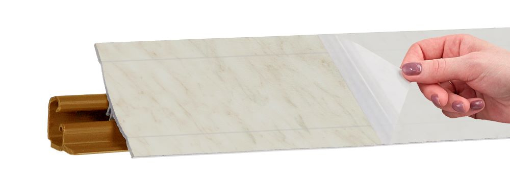 КА-1014447 Плинтус LB23 (38) 6148 Мрамор карарра 3м (реком.заглушки 6014)  КДМ