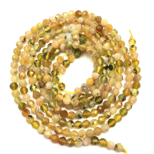 Опал желтый граненый 3 мм, бусины (нить)