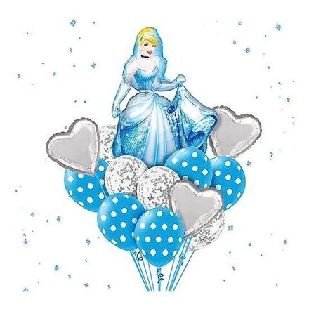 Букет шаров "Золушка в синий горошек"