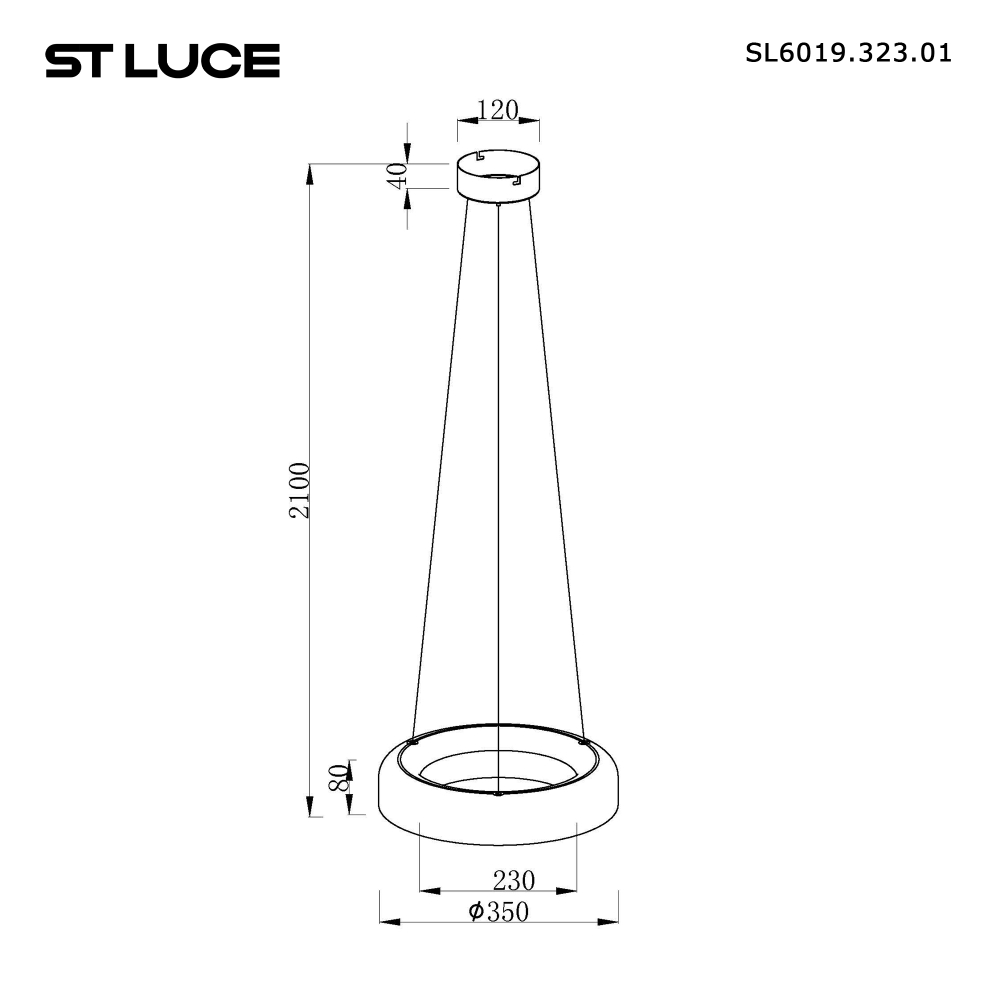 SL6019.323.01 Светильник подвесной ST-Luce Латунь/Дымчатый, Белый LED 1*18W 3000K