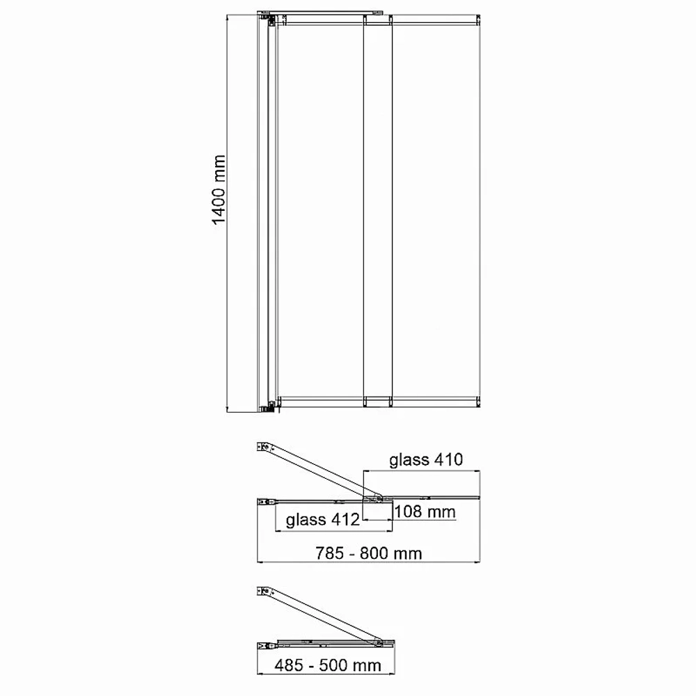 Шторка для ванны WasserKraft Main 41S02-80 WasserSchutz Fixed