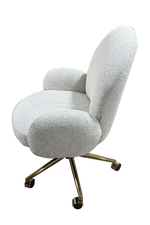 Кресло офисное Ist Casa Клауд PRO, белый крем, золото