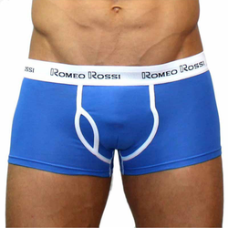 Мужские трусы боксеры голубые Romeo Rossi Boxer Brief RR365-6
