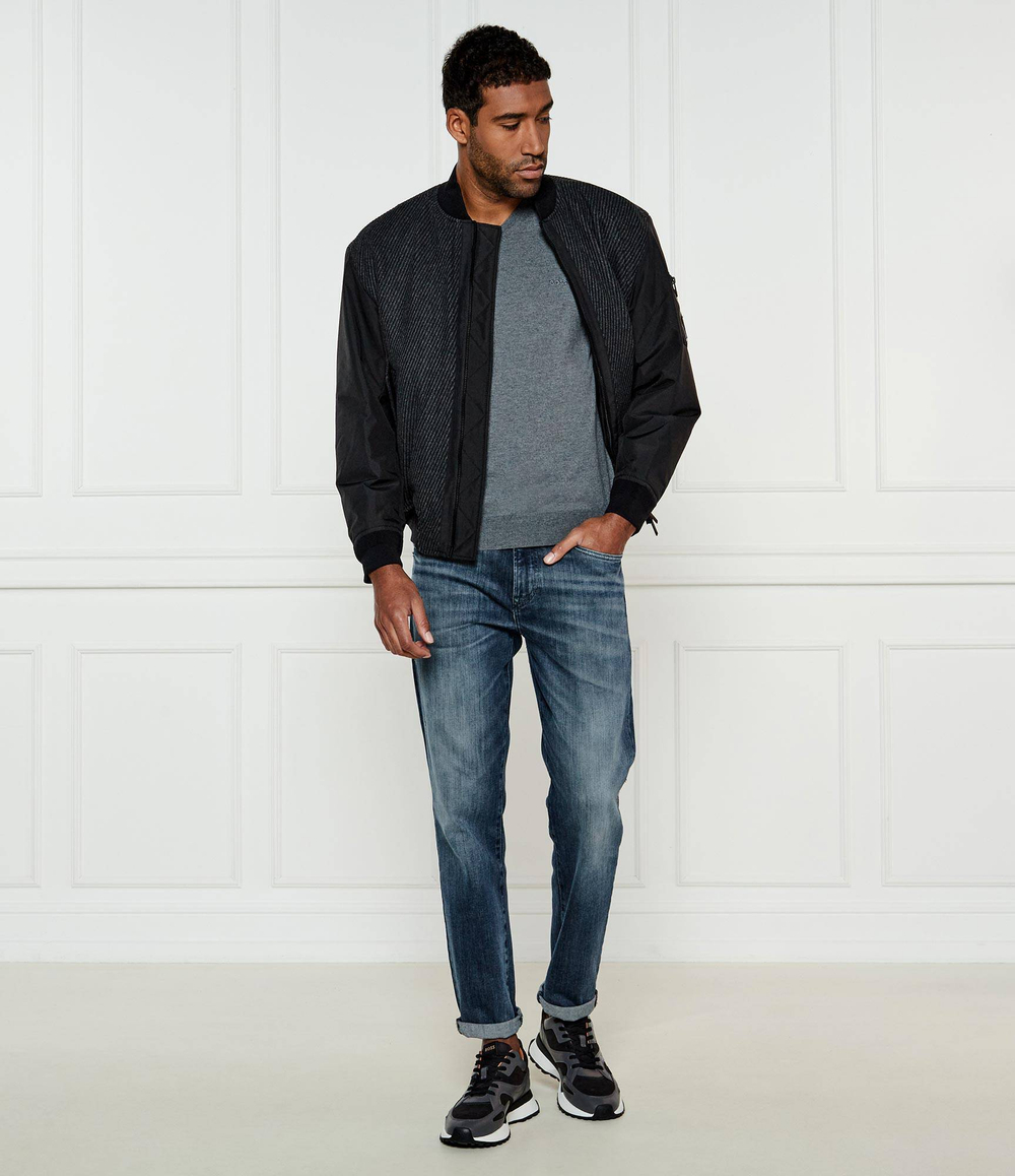 Шерстяной свитер Baram-L BOSS BLACK - графитовый(50476363)