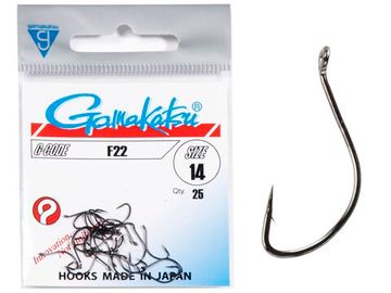 Крючки Gamakatsu F22 HOOKS BLACK разм. 14 25шт.