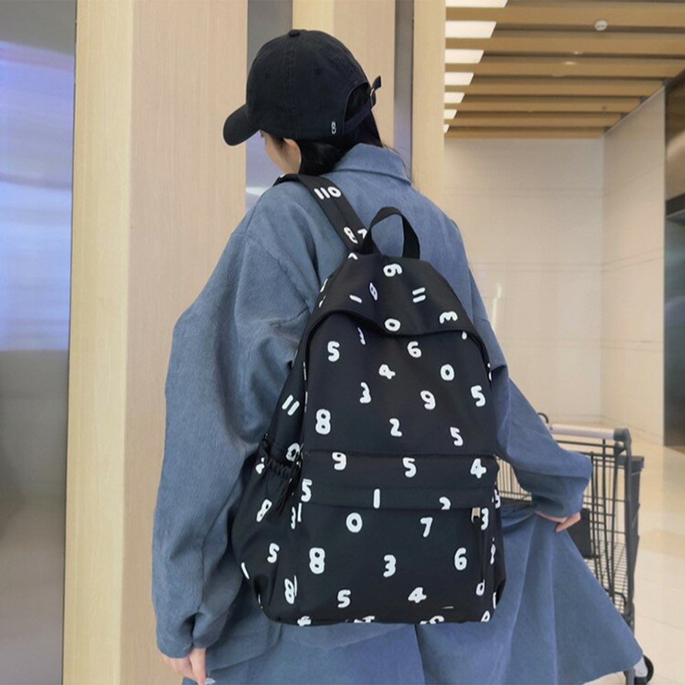 Рюкзак женский мужской школьный, для студентов молодежный, черный