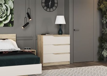 Комод для одежды с ящиками Дуб Крафт Серый/Кашемир 85х87х46,8 см