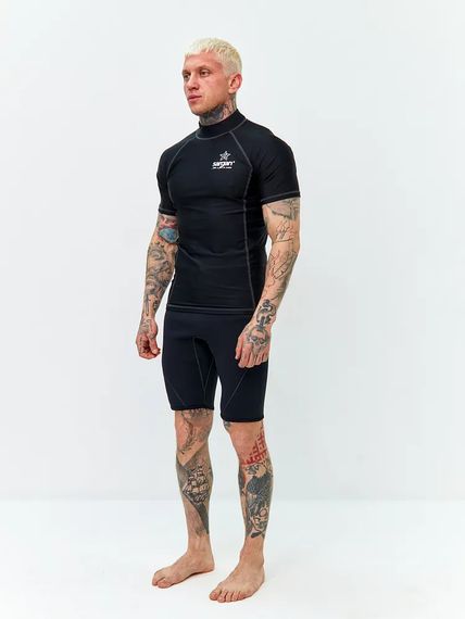 Футболка рашгард лонгслив Sargan Агидель UPF 50+ мужская черно-серая