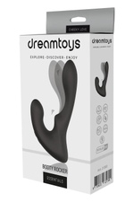 Чёрный массажер простаты с 2 моторами Booty Rocker