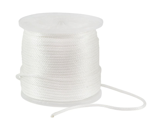 Веревка сплошного плетения d8мм, L150м белый, Marine Rocket