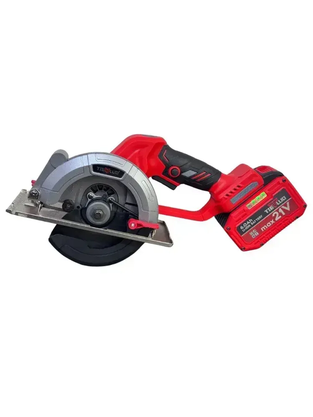 Пила циркулярная TIELLIO 150D аккумуляторная бесщеточная дисковая, 21В, 2 АКБ LI-ION 6Ач, 7000 об/мин