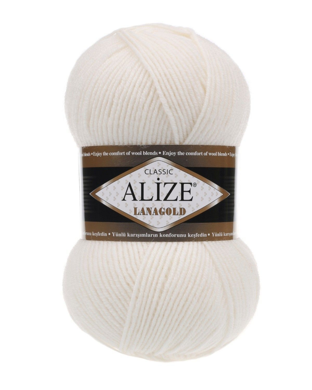 Ланаголд (Lanagold) пряжа Alize 49%шерсть 51%акрил 5х100г/240м 450 жемчужный