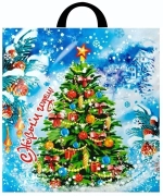 Пакет ПЭ с петлевой ручкой 40х42+6см (45) (Здравствуй,елка!) НГ Интерпак (х25/500)