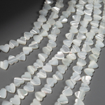 Перламутр морских ракушек, сердечки, 8,5мм, белый