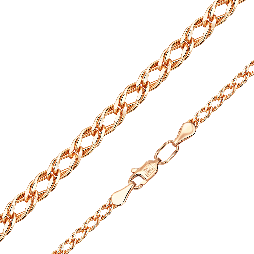 Цепь из красного золота (плетение двойной ромб) Артикул: 21-0303-050-1110-17