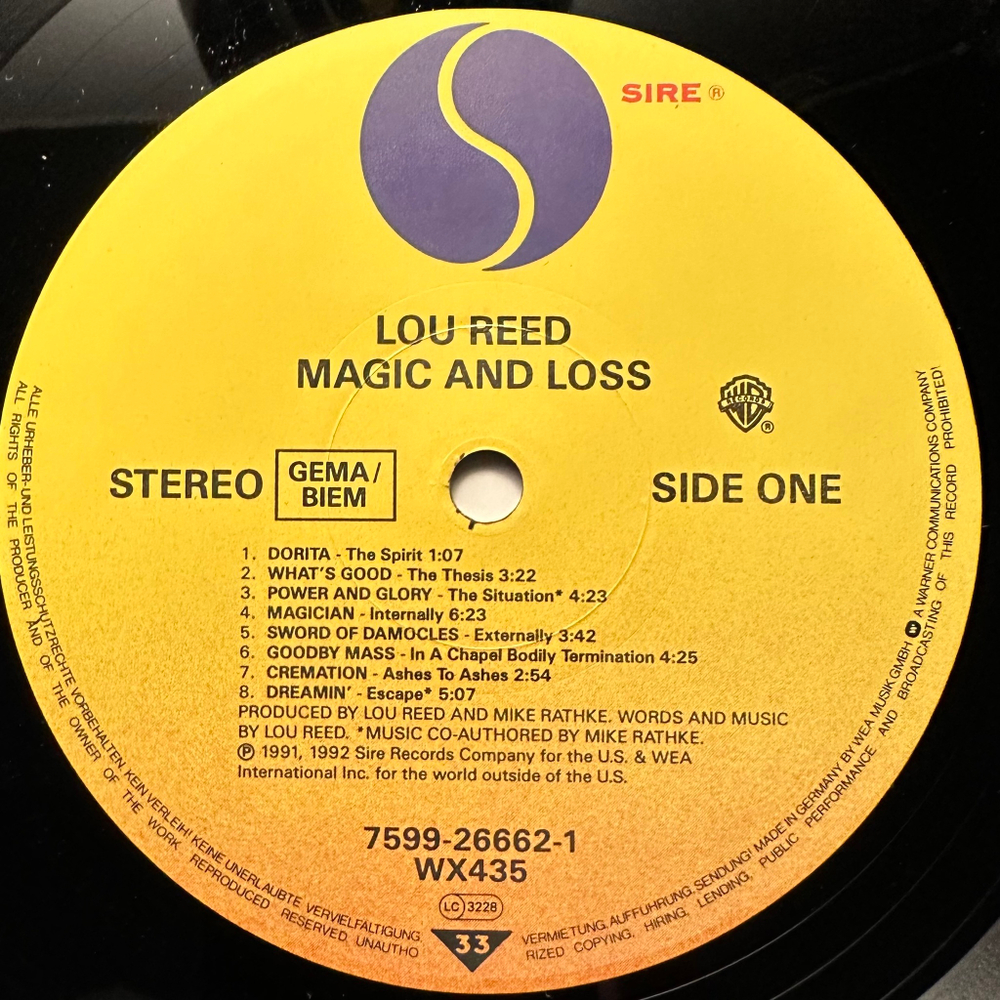Lou Reed - Magic And Loss (Европа 1992г.)