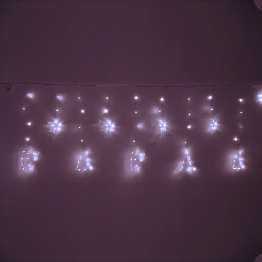 Гирлянда для дома БАХРОМА «Волшебство» ш2,5 м* в0,6/0,9м 120 ламп LED, 8 реж, IP-20, Белый (возможность соединения)