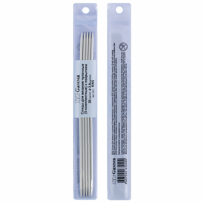 Спицы GAMMA 5-ти компл. чулочные KN5 алюминий d 3.0 мм 20 см 5 шт с покрытием