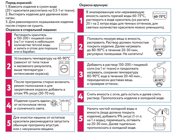 Краситель для ткани 20 г, ярко-розовый, Vista-Artista KRG