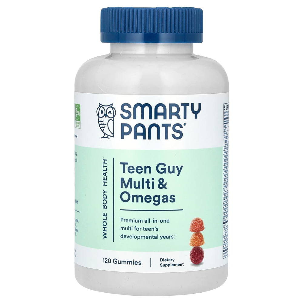 SmartyPants, добавка с мультивитаминами и омега для мальчиков-подростков, со вкусом апельсина, вишни, лимона и лайма, 120 жевательных таблеток