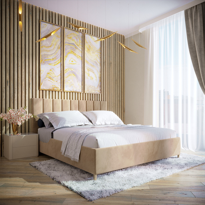 Двуспальная кровать с настилом Лайн, 140х195