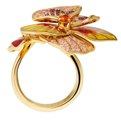 Кольцо Фиалка с рубинами и сапфирами, R0275-41/4