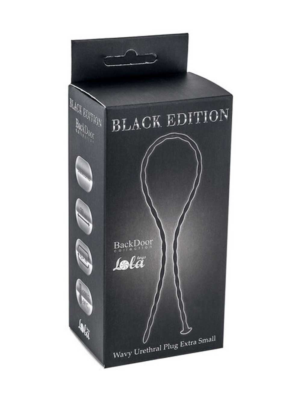 Силиконовый уретральный массажер Wavy Urethral Plug Extra Small (30 см , черный) (Цвет: черный)