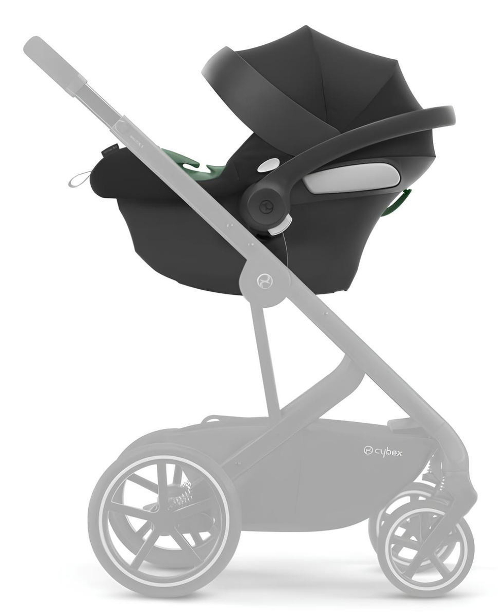 Коляска Cybex Balios S Lux TPE complete Aton S2 Moon Black 3 в 1 Stormy Blue с дождевиками