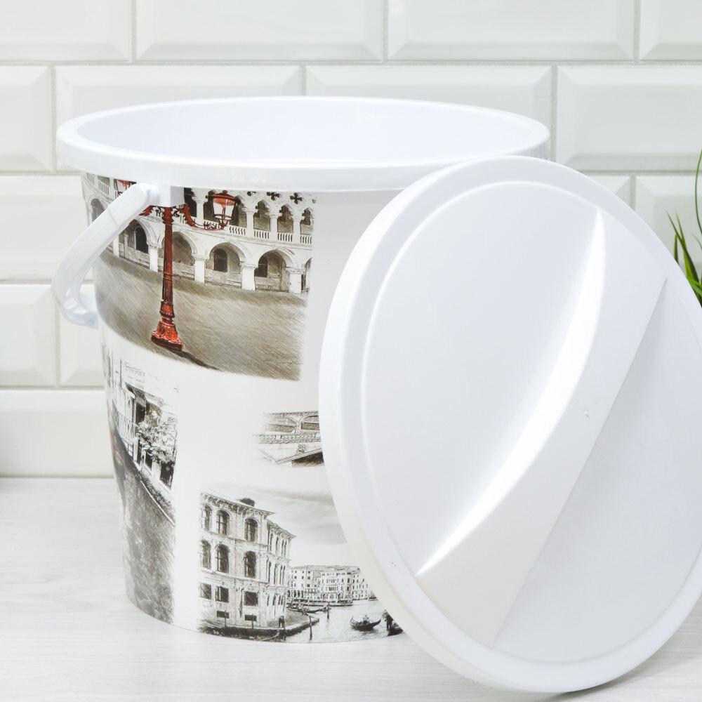 Ведро 14л с крышкой "Венеция"