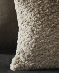ZARA HOME НАВОЛОЧКА ДЛЯ ДЕКОРАТИВНОЙ ПОДУШКИ ИЗ ИСКУССТВЕННОЙ ШЕРСТИ, СЕРЫЙ