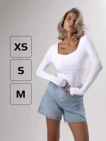 Лонгслив облегающий трикотажный