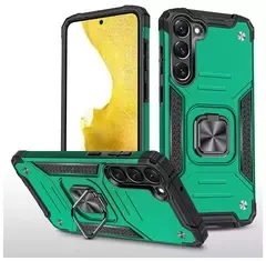 Противоударный чехол Strong Armour Case с кольцом для Samsung Galaxy S23 (Зеленый)