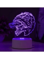 Светильник 3D ночник RISALUX «Оборотень», LED RGB, от сети,