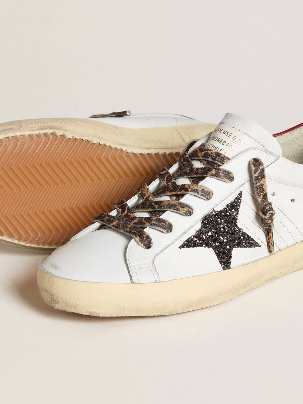 Super Star in nappa with glitter star and red nappa heel tab