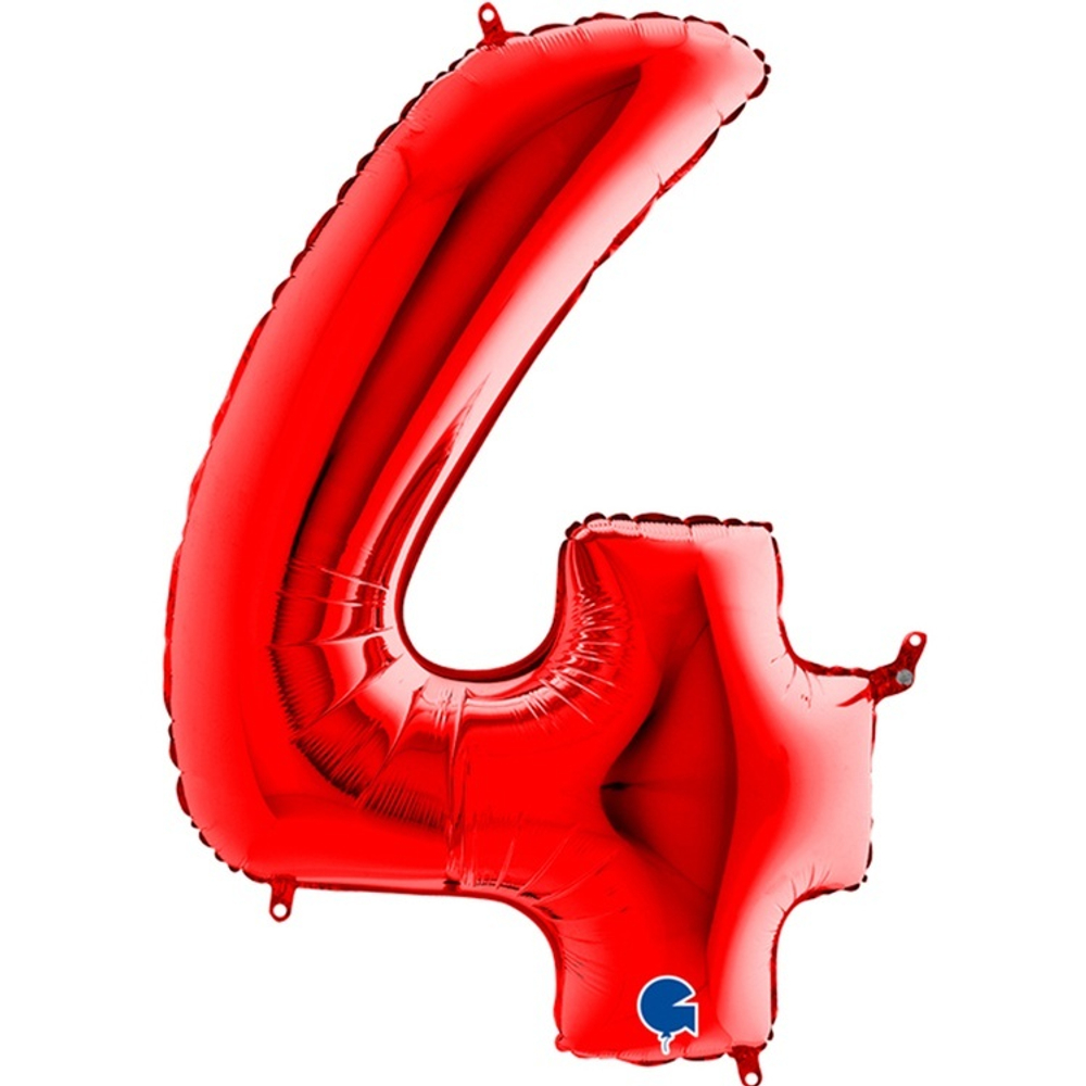 Шар ЦИФРА 4 Red 40" 102 см