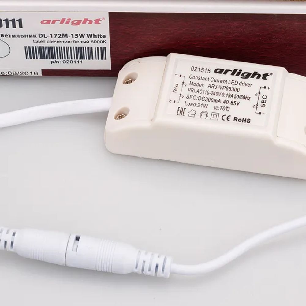 Светильник DL-172M-15W White (Arlight, IP40 Металл, 3 года) 020111