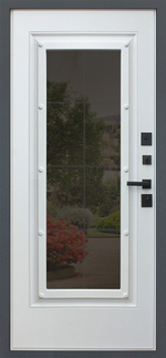 Стальная дверь "Titanium" с окном и английской решеткой