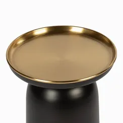 Кофейный стол Wallin Ø38х39 см, черный с золотом